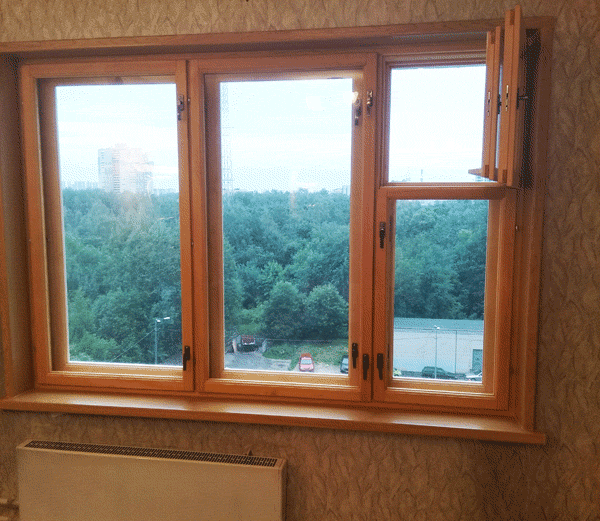 Установлен трёхстворчатый оконный блок с форточкой в Московской квартире. Уютно и тепло.