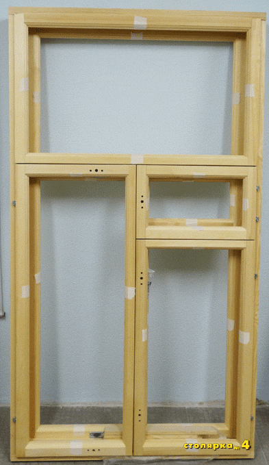 Двойной оконный блок с форточкой и фрамугой.