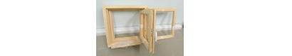 Фотография стандартного деревянного двойного блока для установки в бане, в парной