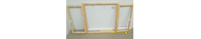 Фото стандартного деревянного окна 1000 на 1000 мм.
