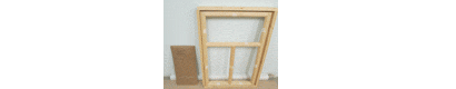 Комплект оконной т-образной рамы с коробкой и стеклом