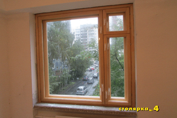 Фото нового деревянного окна установленного в квартире