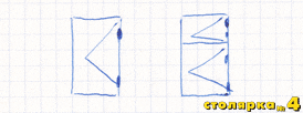 Схематический рисунок одностворчатых блоков, от руки